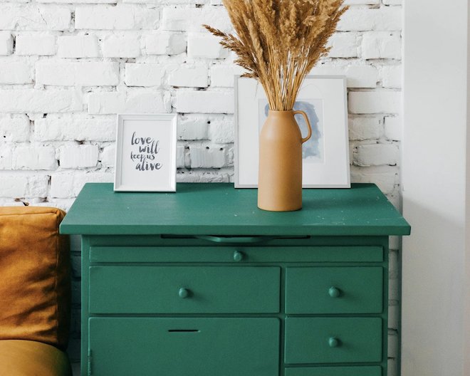 Wooden drawers in a room